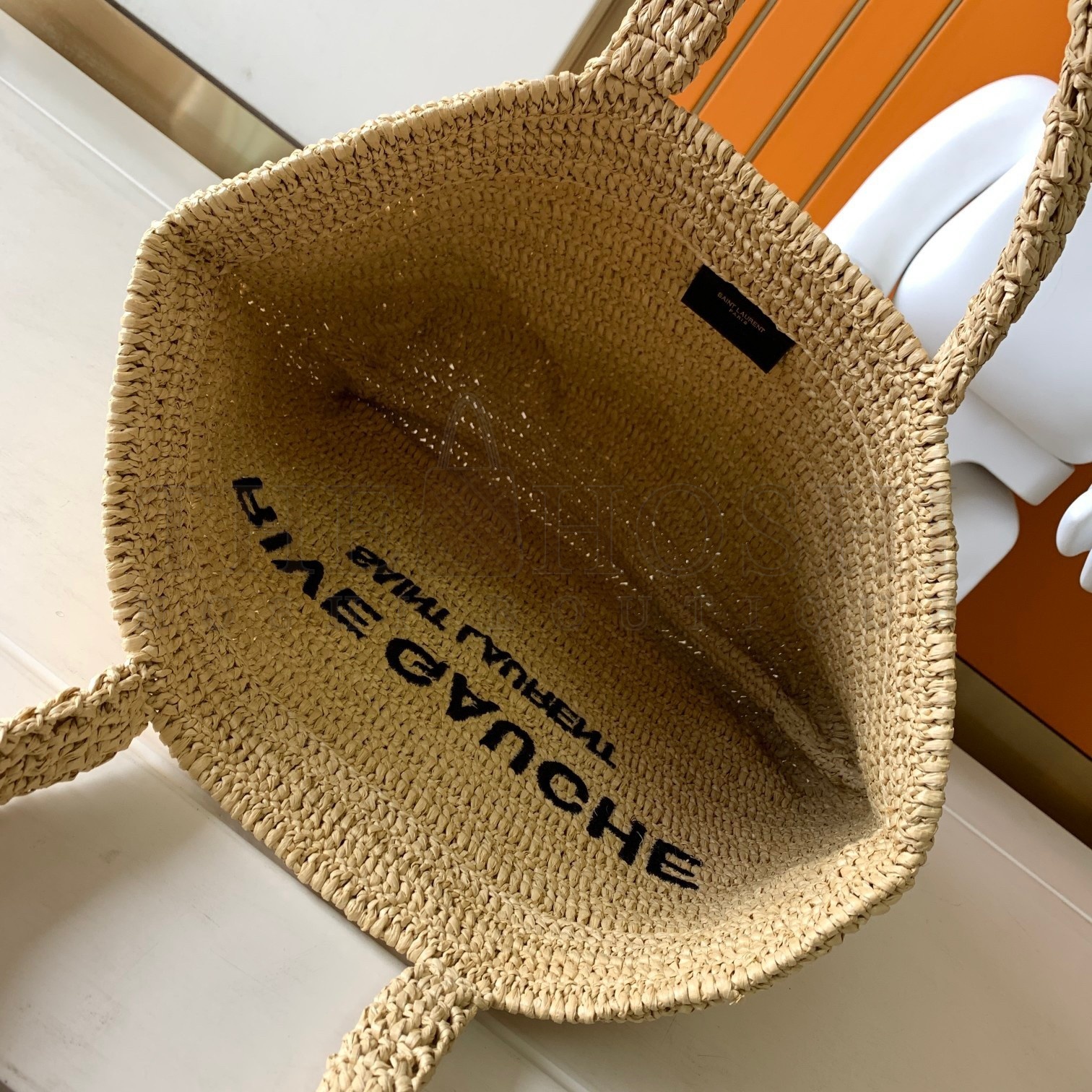 Sa1nt Lau*nt Rive Gauche Tote Bag in Beige Raffia Crochet Master Quality