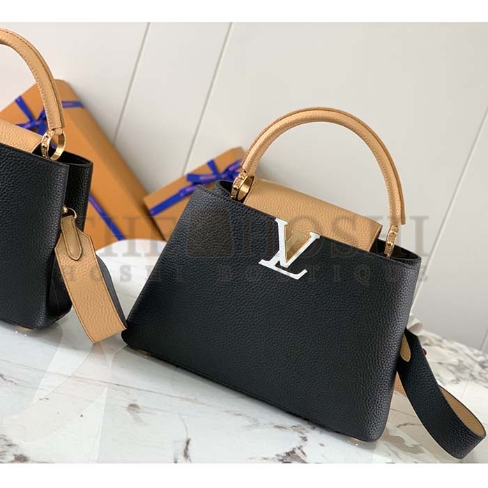 L0vis Vvtt0n LV Women Capucines MM Handbag Black Beige Red Taurillon Leather Master Quality