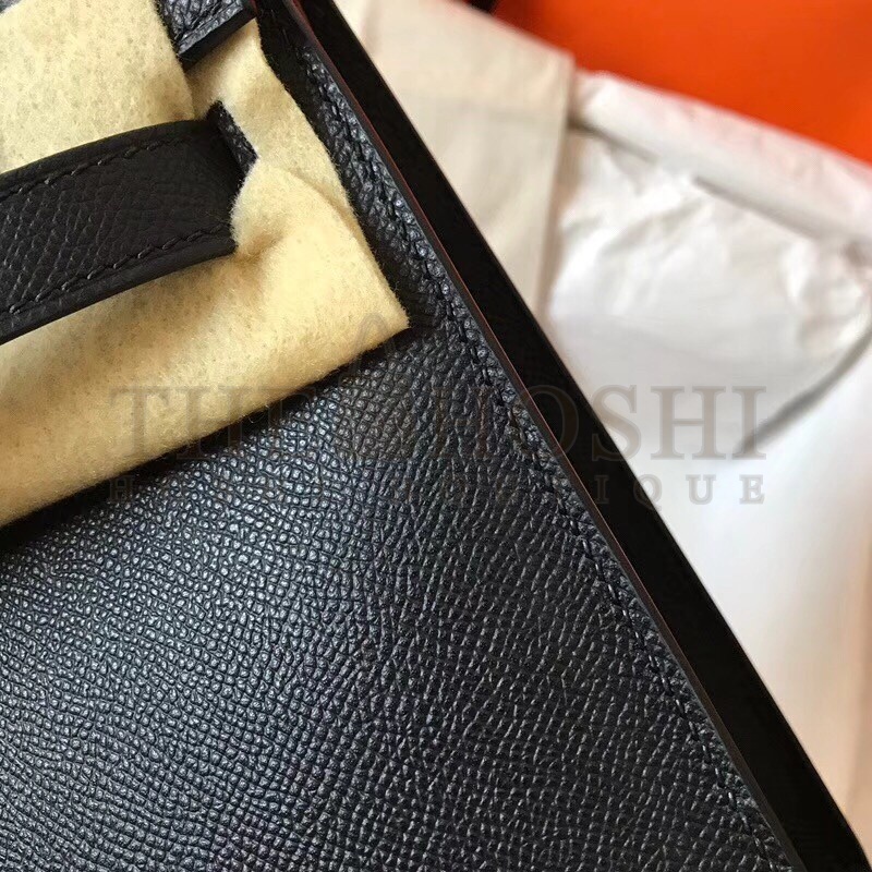 H**me5 Black Epsom Kelly 28cm Handmade Bag Master Quality