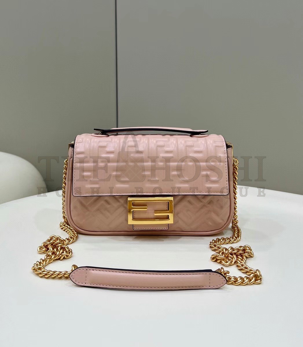 F**di Baguette Chain Midi Bag In Powder Nappa Leather Master Quality