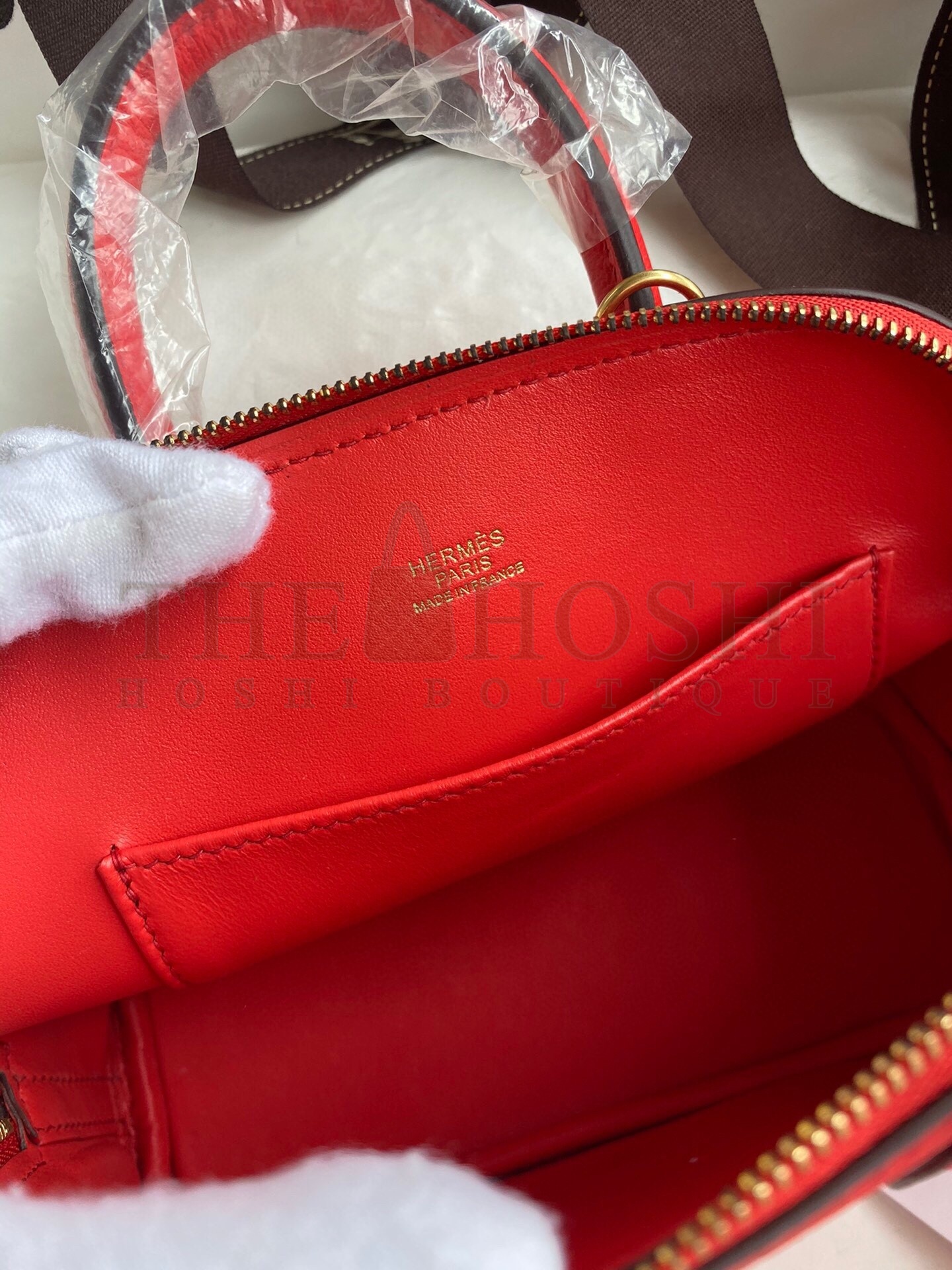 H**me5 Bolide 1923 Mini Handmade Bag In Red Chevre Mysore Leather Master Quality