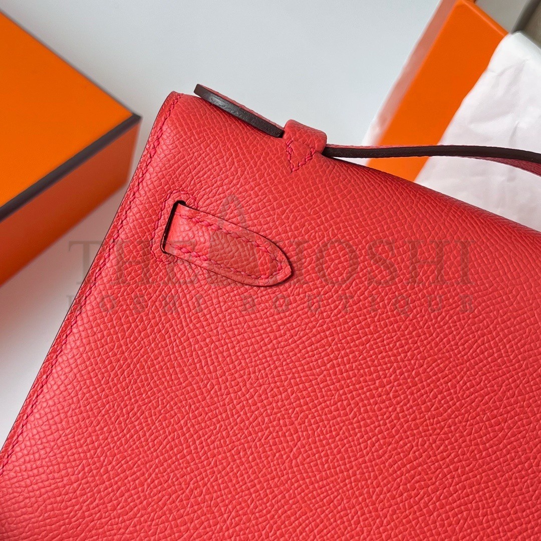 H**me5 Kelly Pochette Handmade Bag In Rouge Piment Epsom Calfskin Master Quality