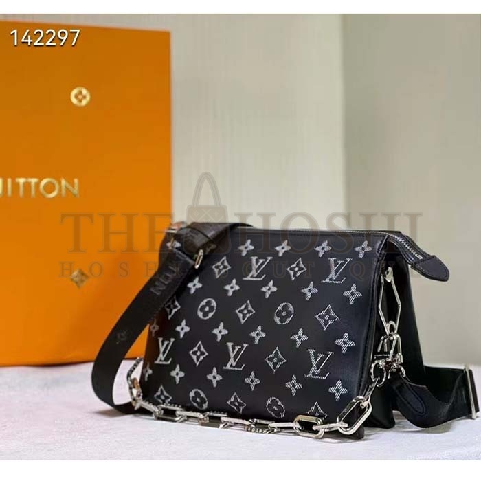 L0vis Vvtt0n LV Women Coussin MM Handbag Black Gray Lambskin Master Quality