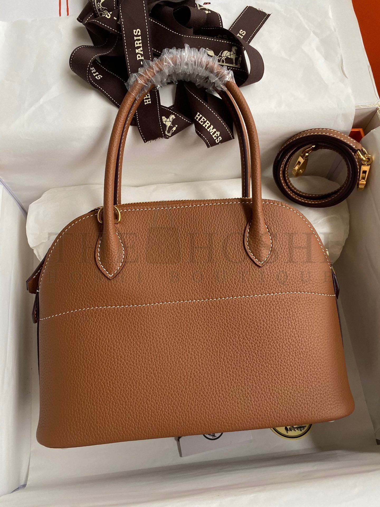 H**me5 Bolide 1923 27 Handmade Bag In Gold Clemence Calfskin Master Quality