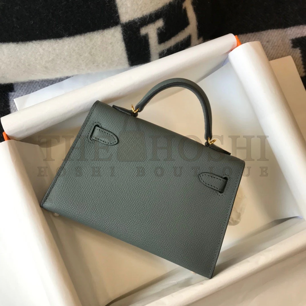 H**me5 Kelly Mini II Sellier Bag In Vert Amande Epsom Leather GHW Master Quality