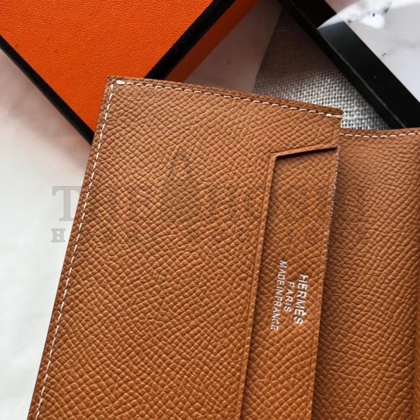 H**me5 Bearn Mini Wallet In Gold  Epsom Leather Master Quality