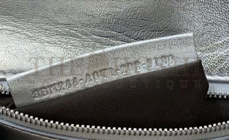 F**di Peekaboo Mini Bag In Silver Metallic Lambskin Master Quality