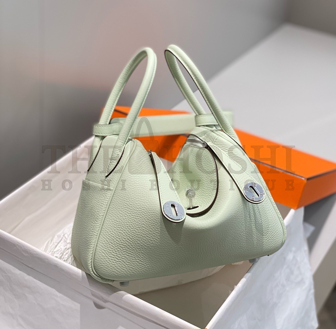 H**me5 Lindy 26cm Bag In Vert Fizz Clemence Leather GHW Master Quality