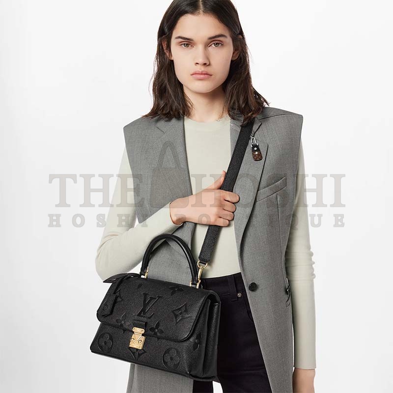 L0vis Vvtt0n LV Women Madeleine MM Handbag Black Embossed Grained Cowhide Leather Master Quality