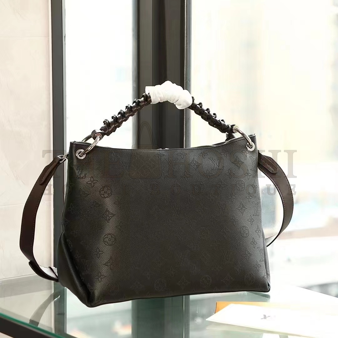 L0vis Vvtt0n LV Women Beaubourg Hobo MM Bag Black Mahina Perforated Calf Leather Master Quality
