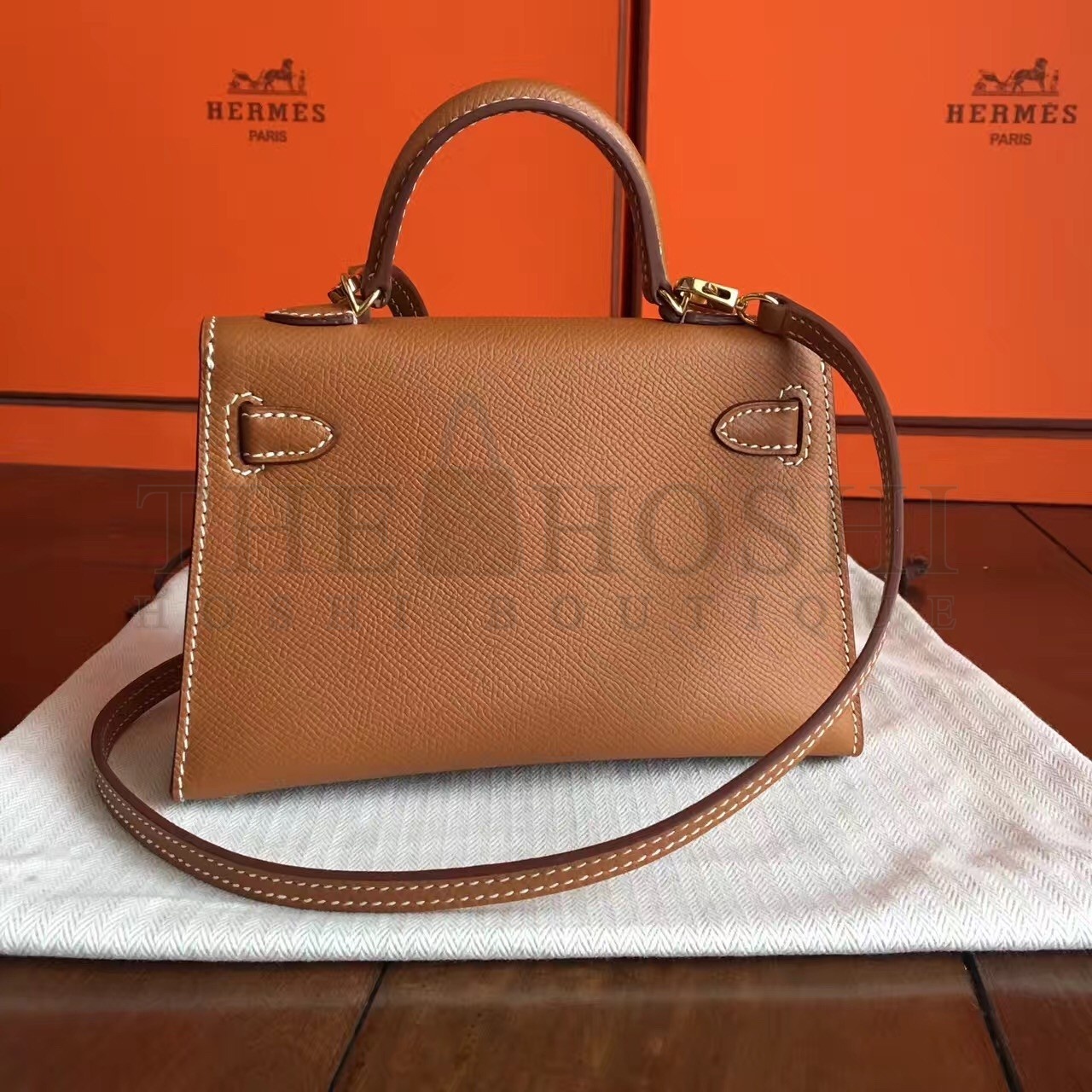 H**me5 Gold Epsom Kelly Mini II Handmade Bag Master Quality