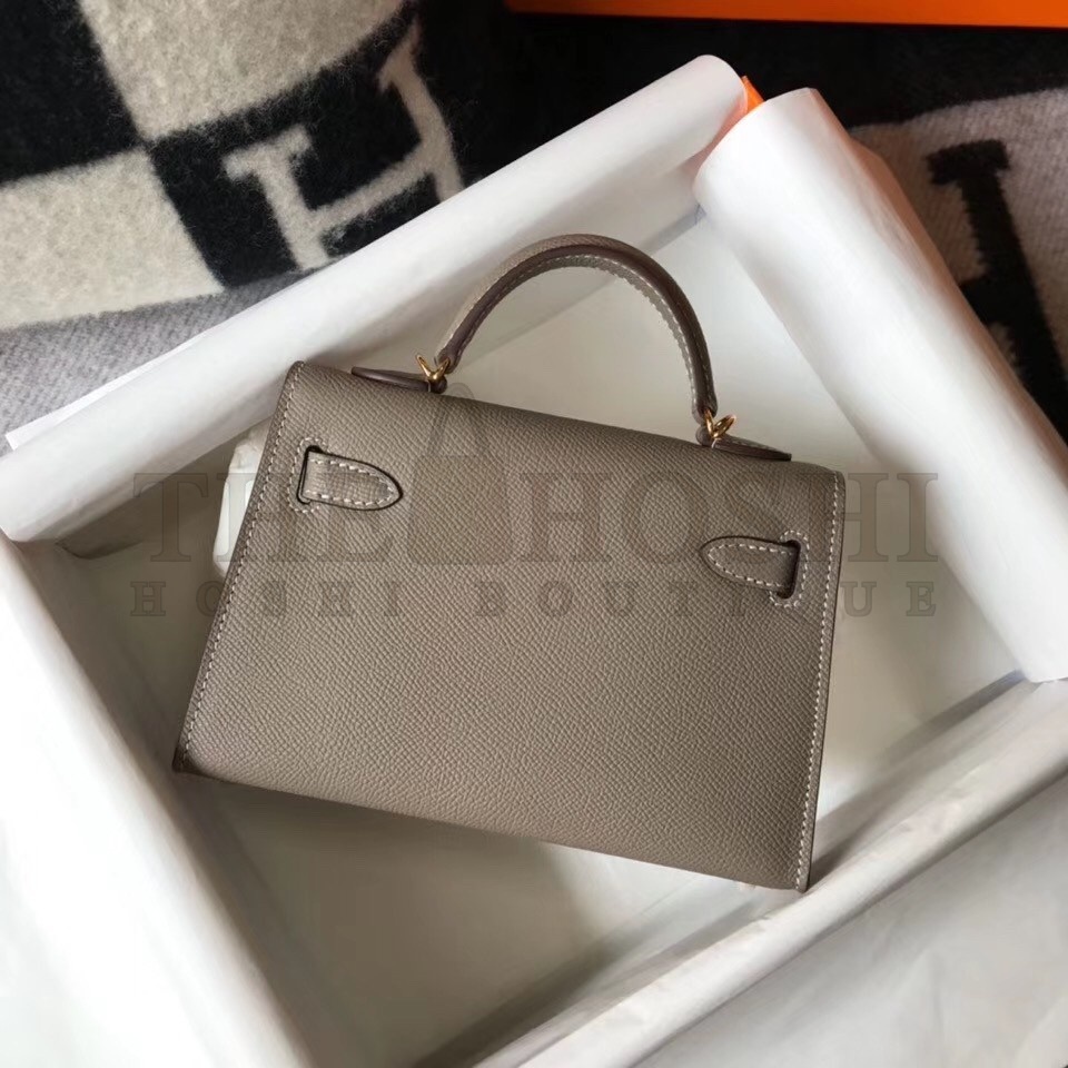 H**me5 Kelly Mini II Bag In Gris Asphalt Epsom Leather Master Quality