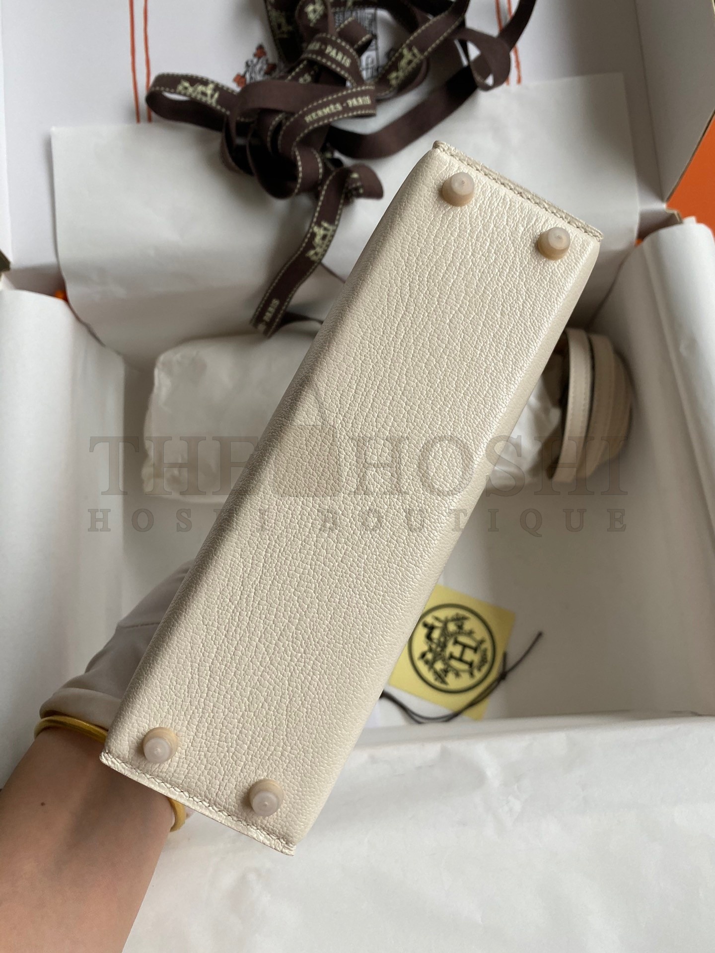 H**me5 Kelly Mini II Sellier Handmade Bag In Nata Chevre Mysore Leather Master Quality