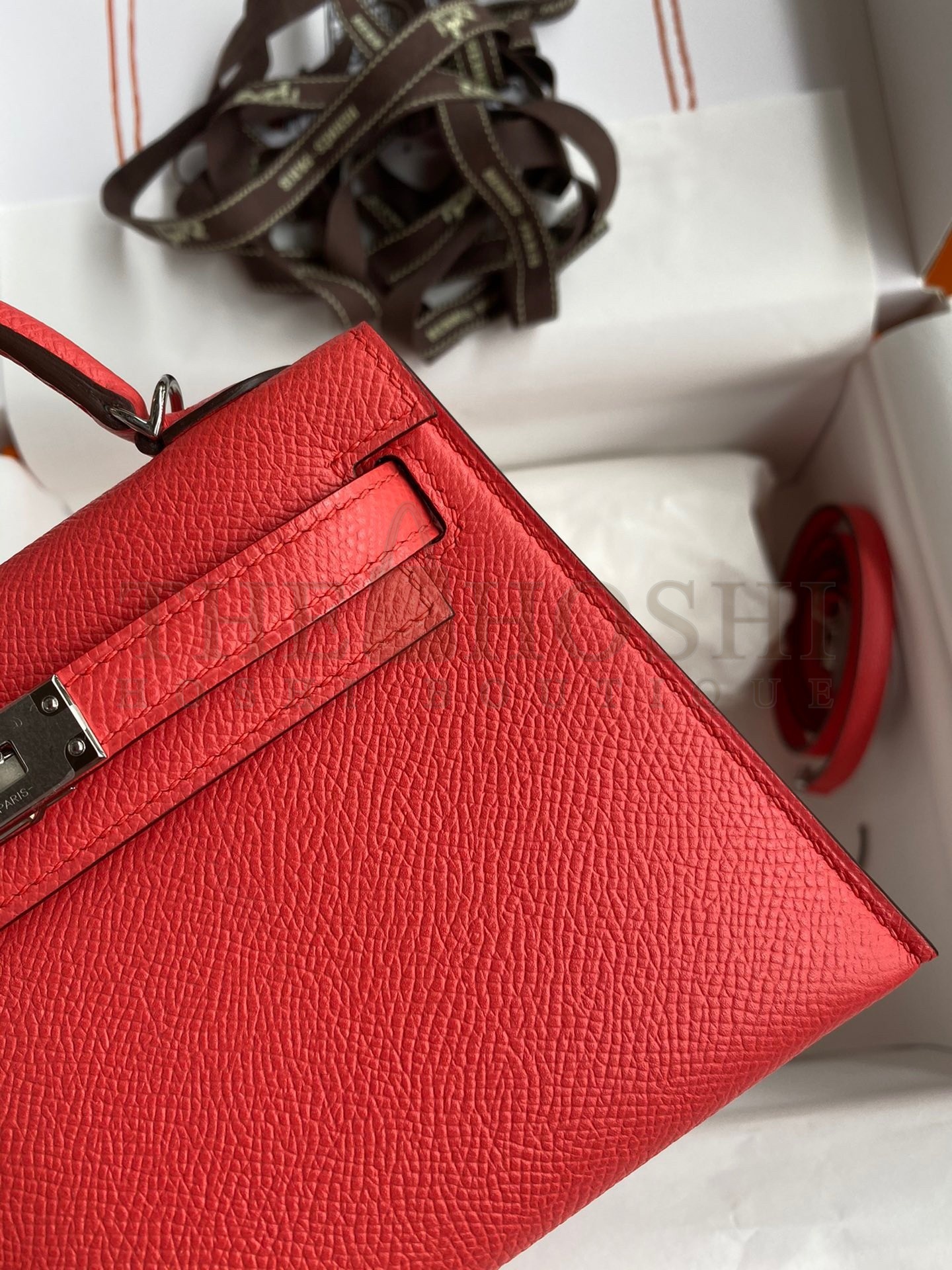 H**me5 Kelly Mini II Sellier Handmade Bag In Piment Epsom Calfskin Master Quality