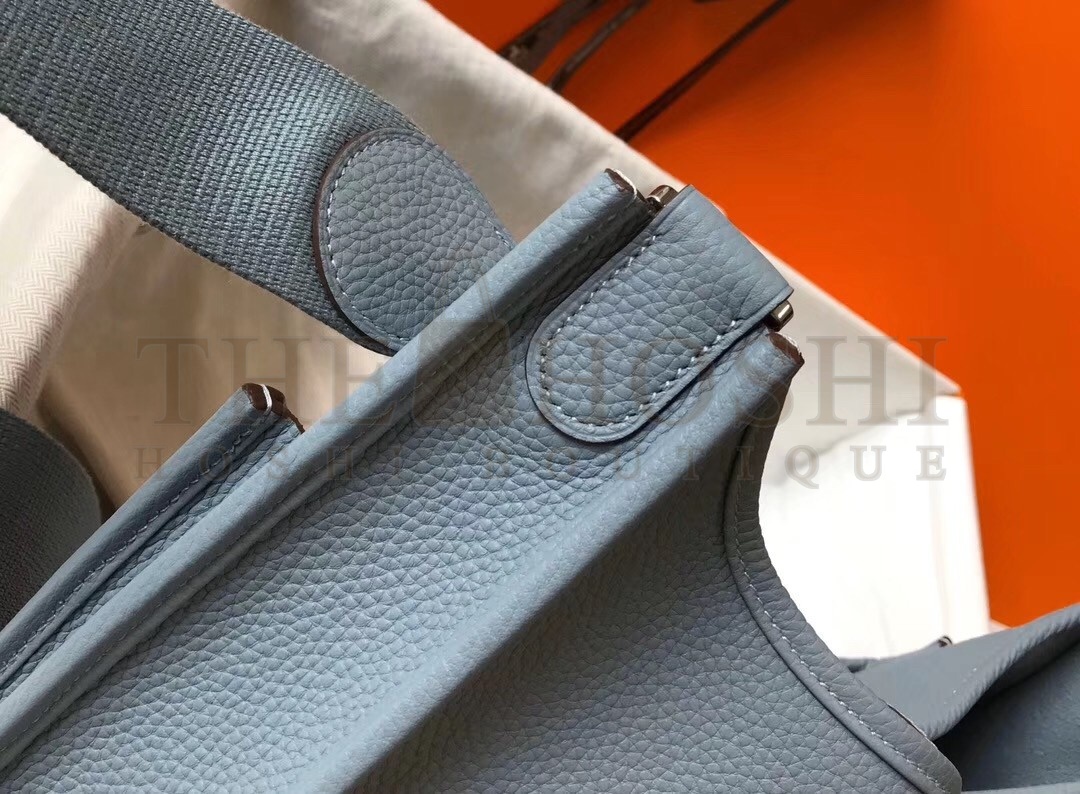 H**me5 Evelyne III 29 Bag In Blue Lin Clemence Leather Master Quality