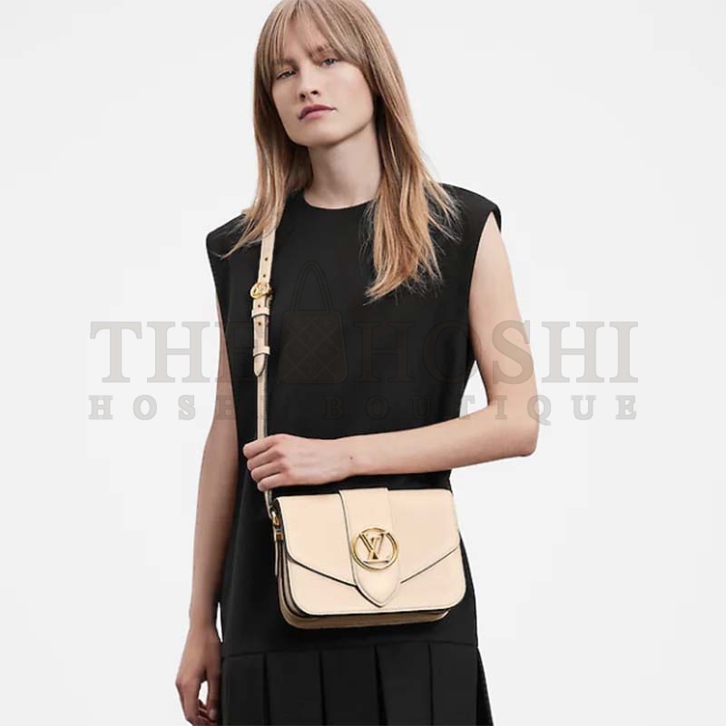 L0vis Vvtt0n LV Women Pont 9 Handbag Cream Smooth Calfskin Cowhide Leather Master Quality