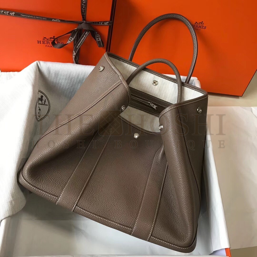 H**me5 Garden Party 36 Bag In Taupe Clemence Leather Master Quality