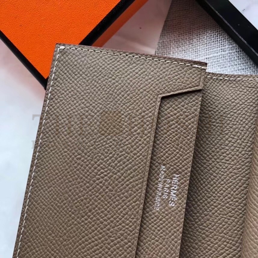 H**me5 Bearn Mini Wallet In Taupe Epsom Leather Master Quality
