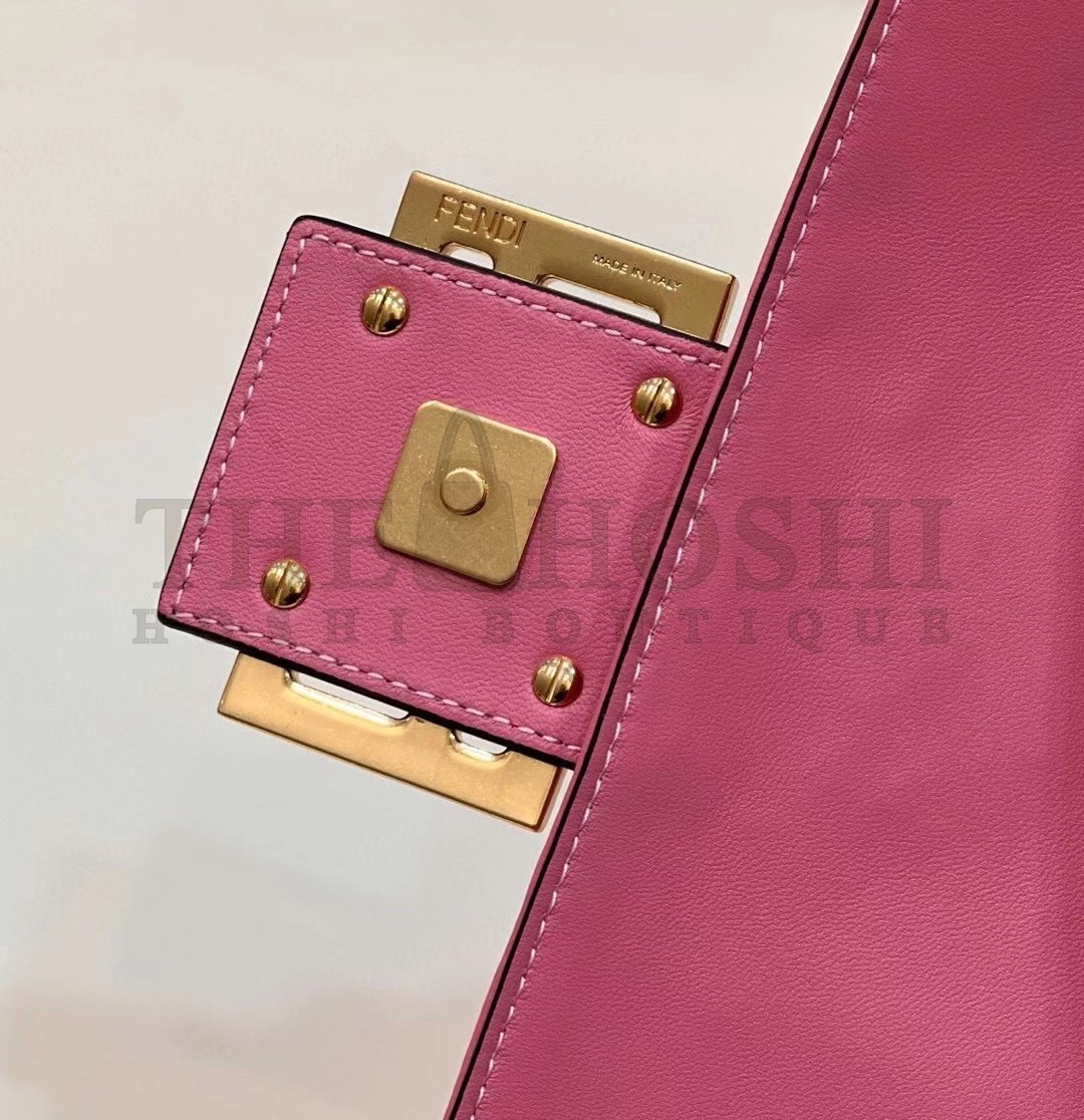 F**di Large Baguette Bag In Pink FF Nappa Leather Master Quality