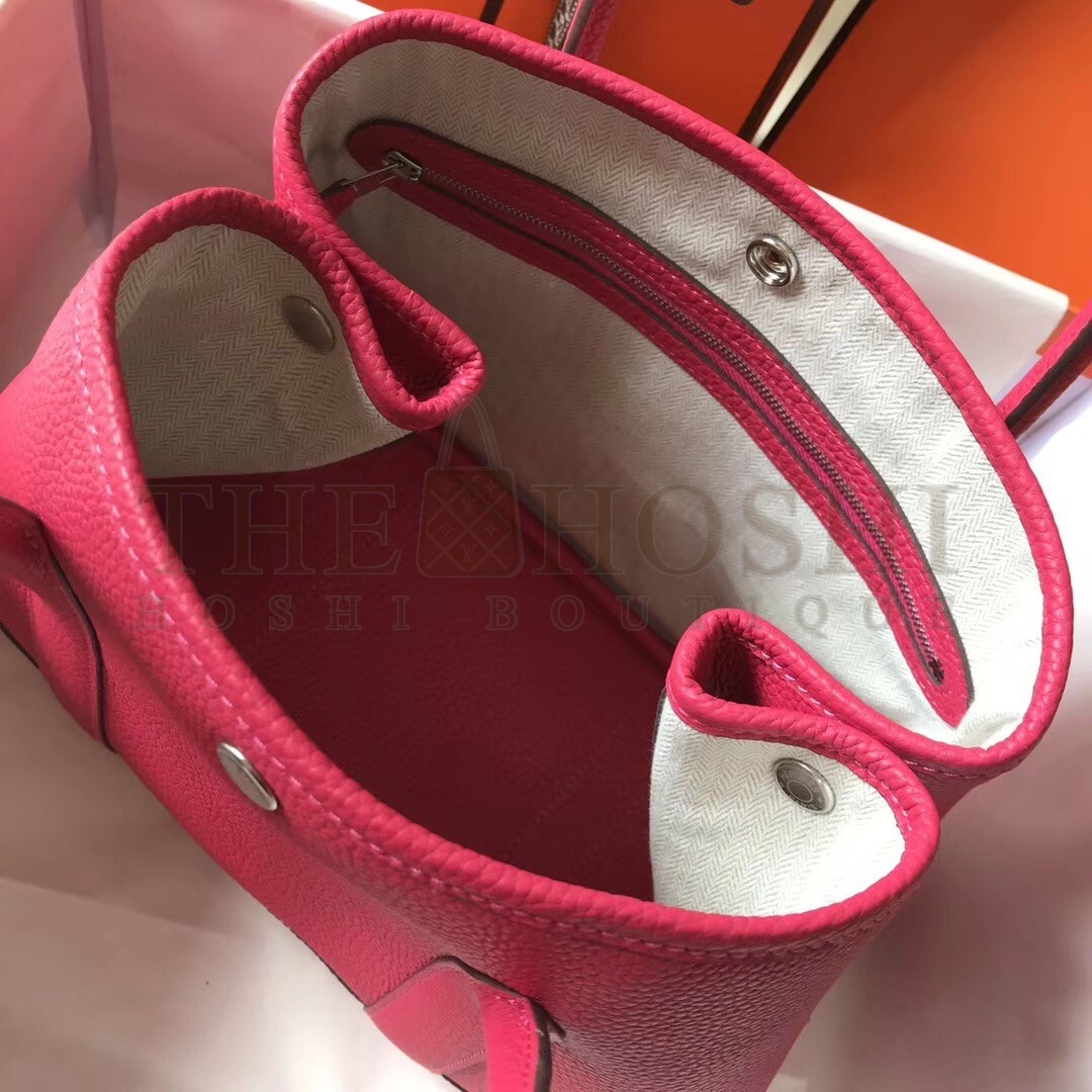 H**me5 Garden Party 30 Bag In Rose Red Clemence Leather Master Quality