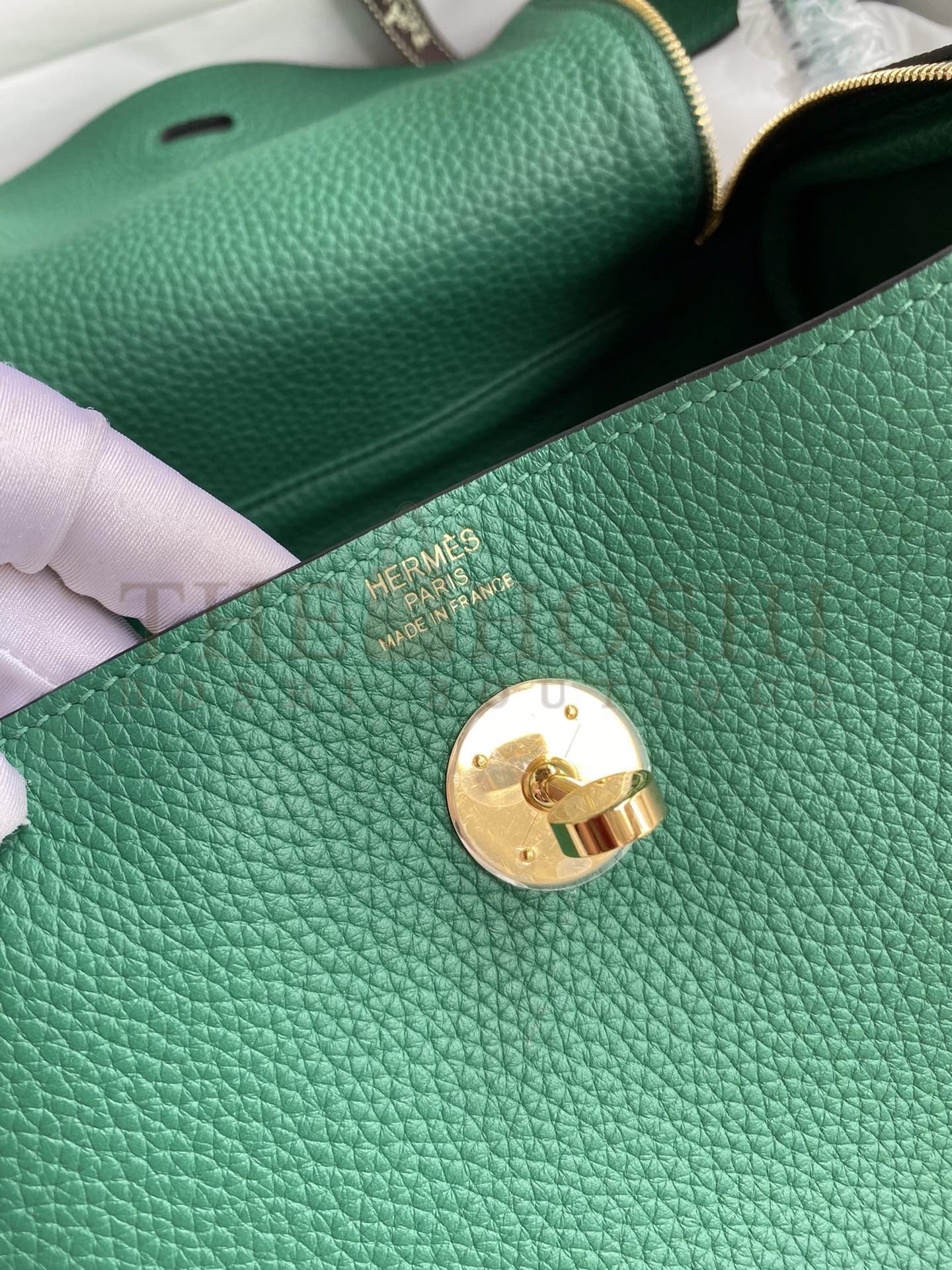 H**me5 Lindy 30 Handmade Bag In Malachite Clemence Leather Master Quality