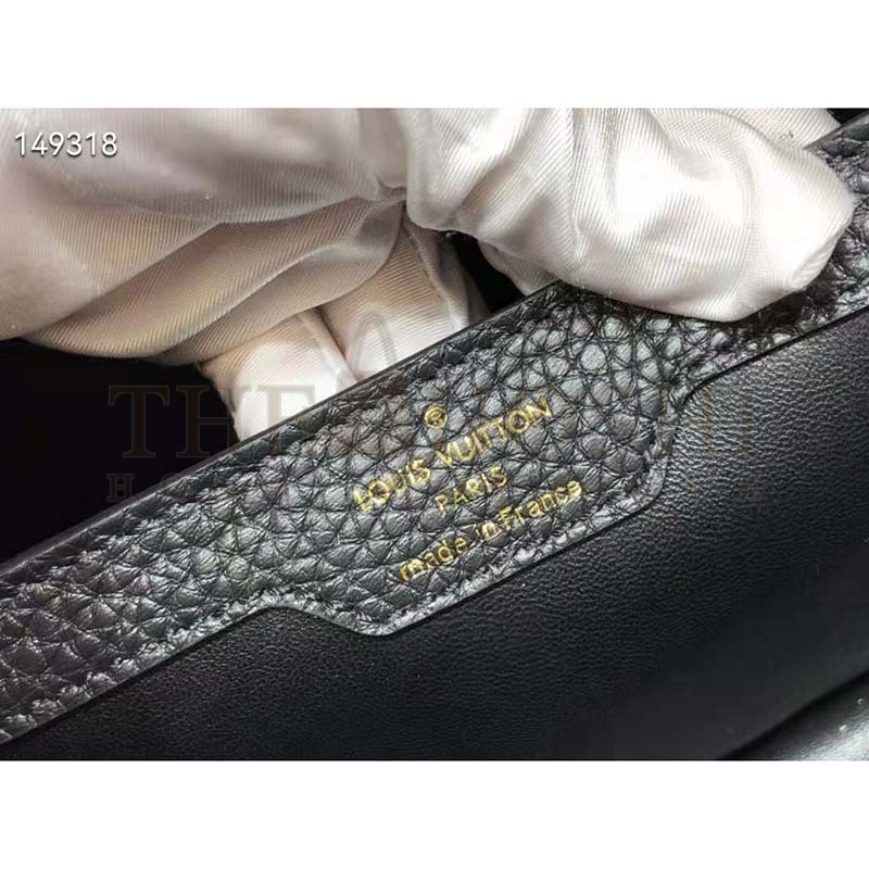 L0vis Vvtt0n LV Women Capucines MM Handbag Black Gold Arizona Taurillon Leather Master Quality