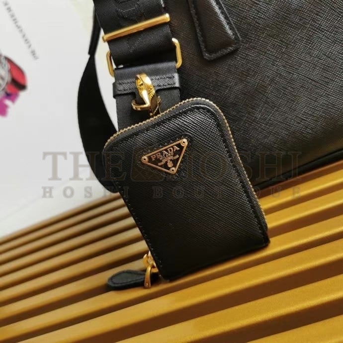 Pra*a Galleria Mini Bag In Black Saffiano Leather Master Quality