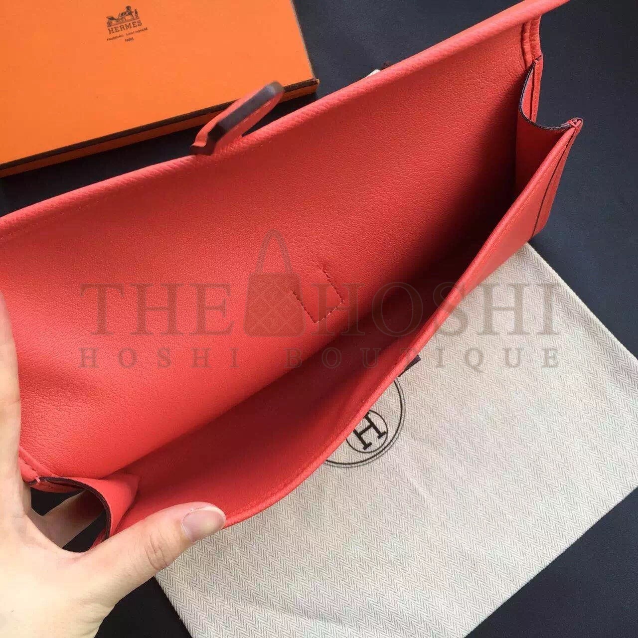 H**me5 Rouge Pivoine Epsom Jige Elan 29 Clutch Bag Master Quality