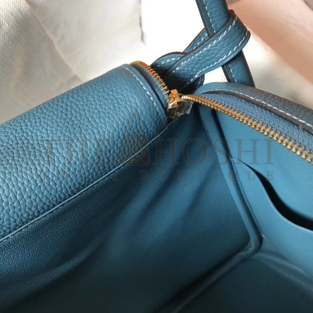 H**me5 Lindy 30cm Bag In Blue Jean Clemence Leather Master Quality