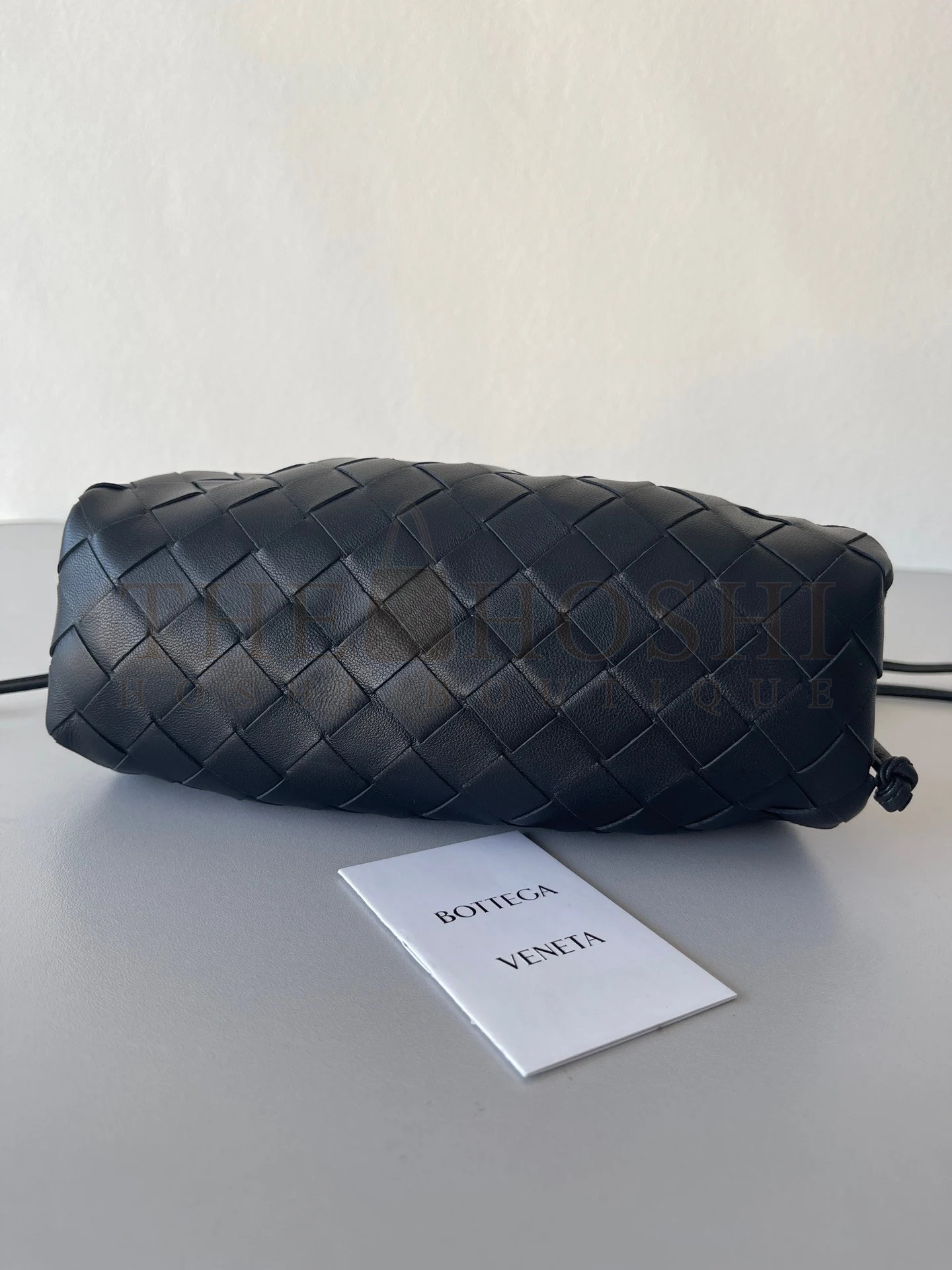 B0tt*ga Ven*ta Mini Pouch with Strap in Black Intrecciato Lambskin Master Quality