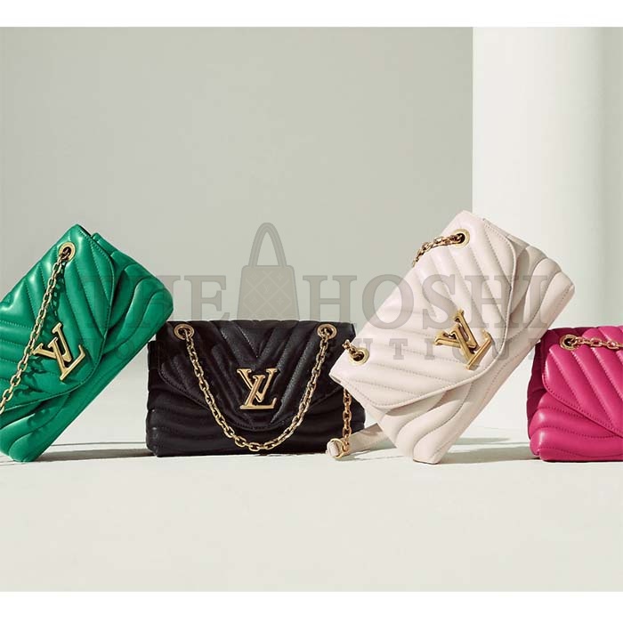 L0vis Vvtt0n LV Women New Wave Chain Bag MM Handbag Pink Smooth Cowhide Master Quality