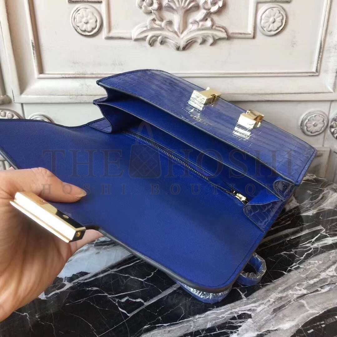 H**me5 Blue Constance MM 24cm Crocodile Bag Master Quality