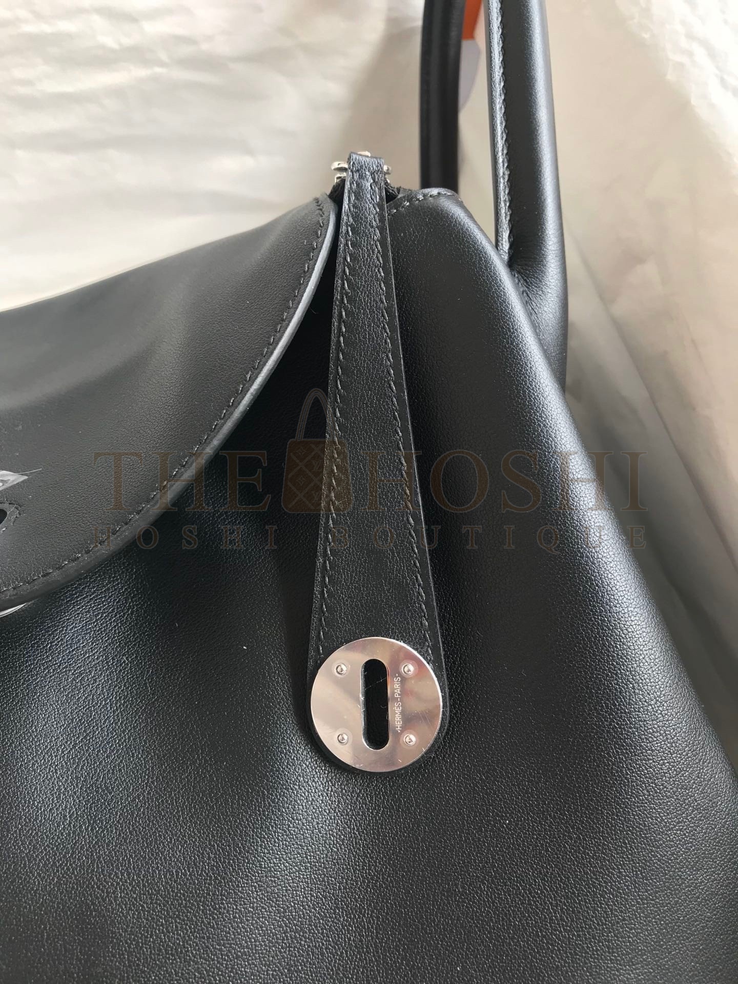 H**me5 Touch Lindy 30 Handmade Bag In Black Swift Calfskin Master Quality