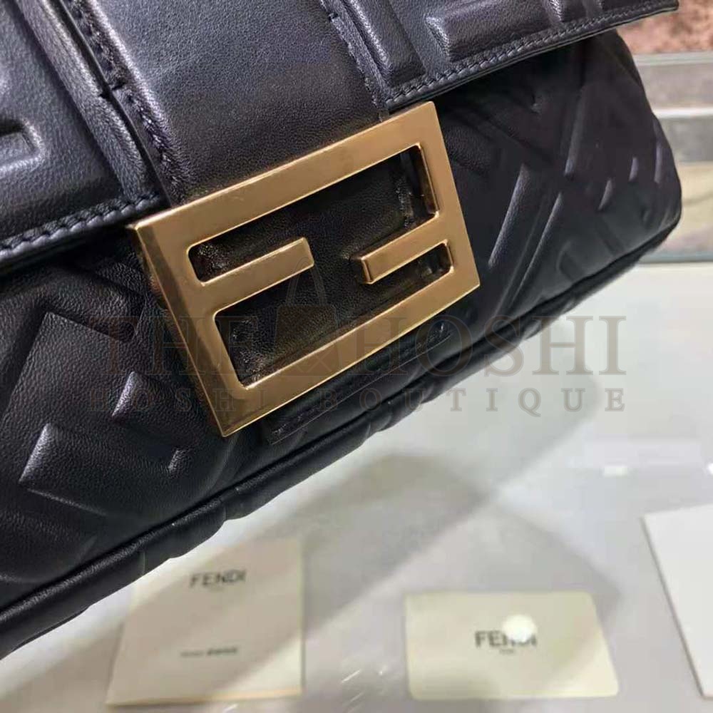 F**di Women Iconic Large Baguette Leather Bag-Black Master Quality