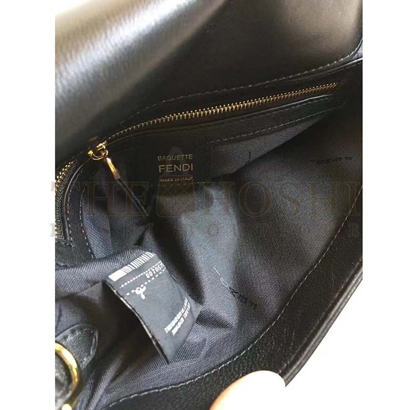 F**di Women Baguette Chain Mini Black Nappa Leather Bag Master Quality