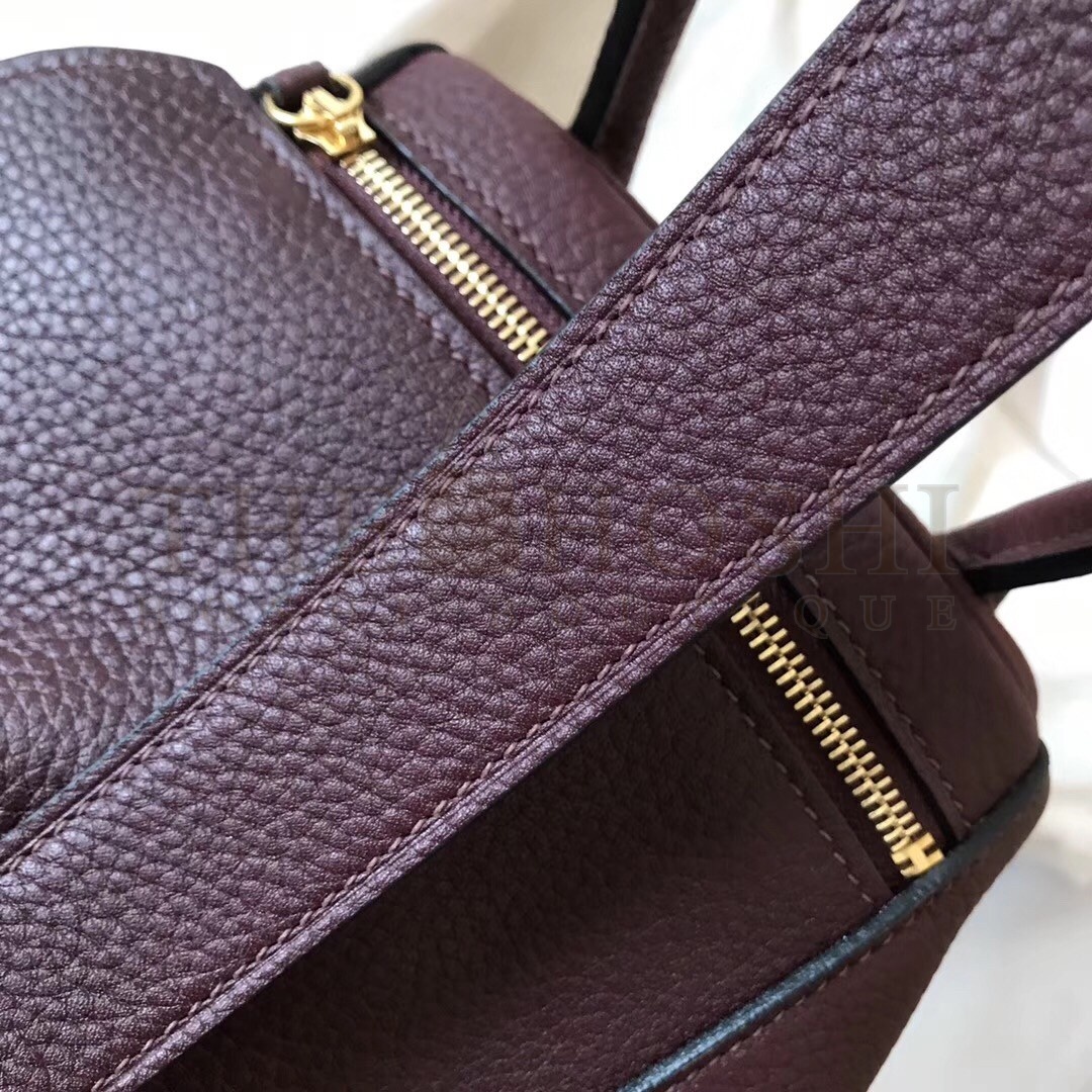 H**me5 Bordeaux Lindy 26cm Clemence Handmade Bag Master Quality