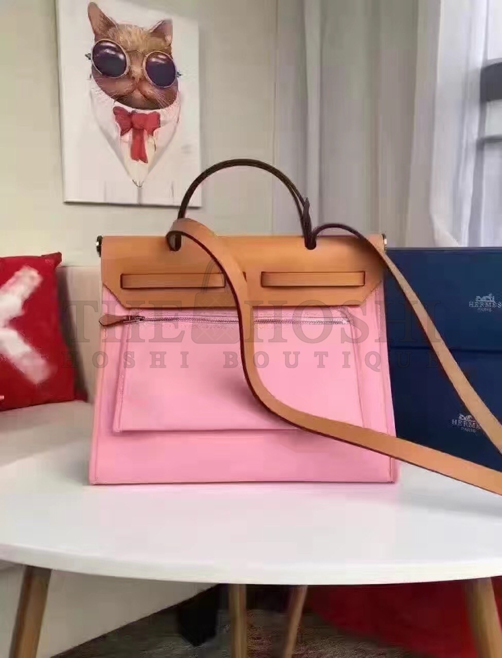 H**me5 Herbag Zip PM 31cm Bag In Pink Canvas Master Quality