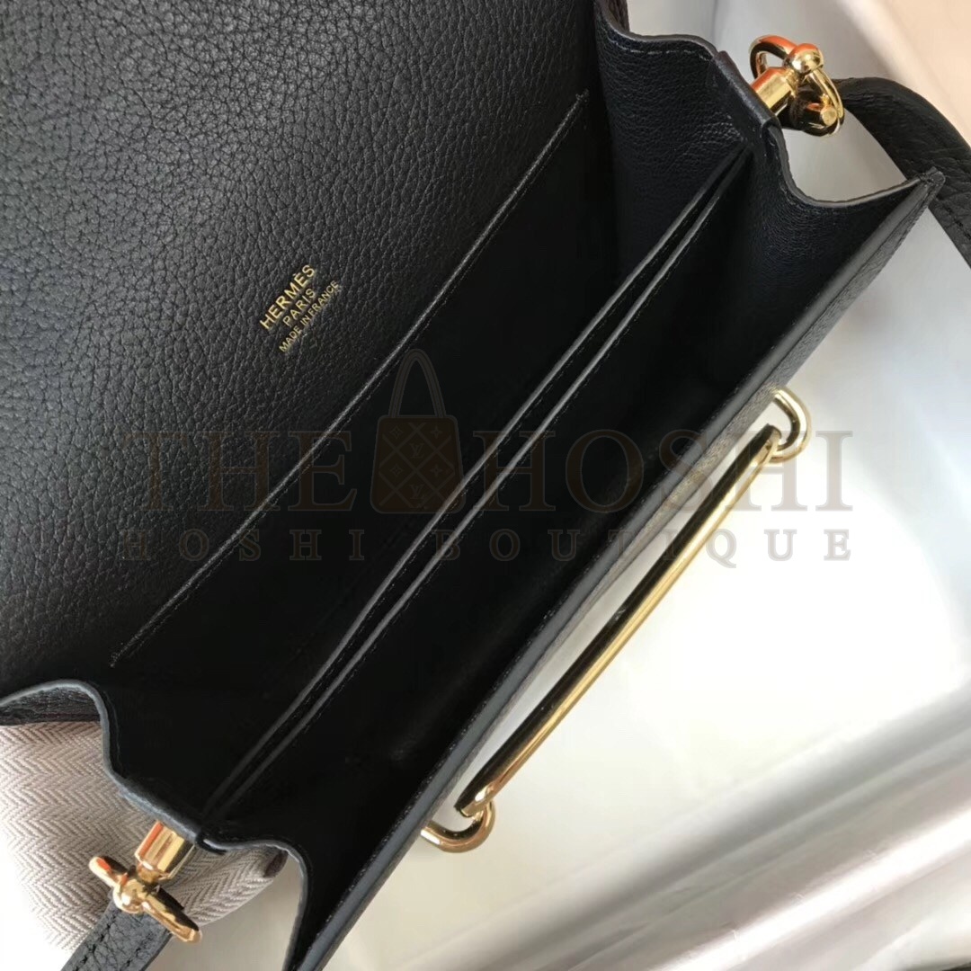 H**me5 Mini Sac Roulis 18cm Bag In Black Evercolor Calfskin Master Quality
