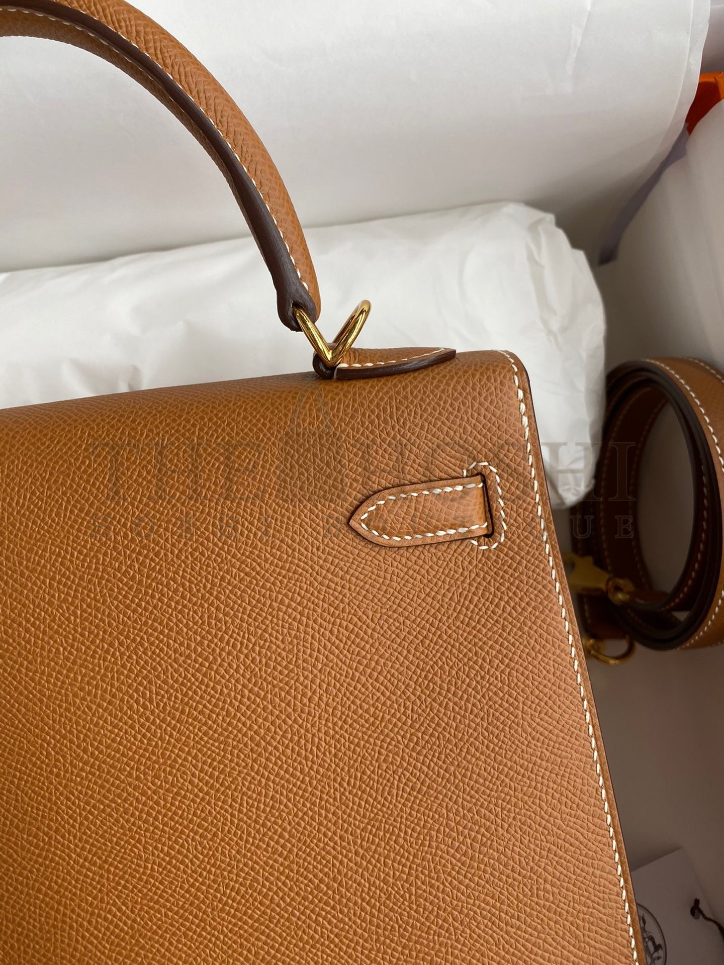 H**me5 Epsom Kelly 25cm Sellier Handmade Gold Bag Master Quality