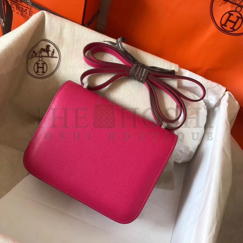 H**me5 Mini Constance 18cm Rose Red Epsom Bag Master Quality