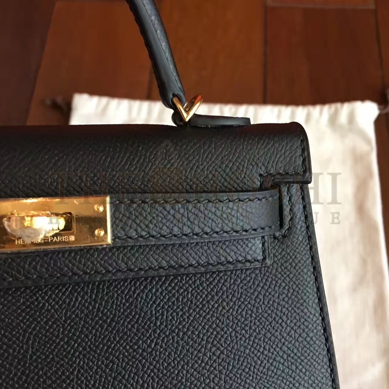 H**me5 Black Epsom Kelly Mini II Handmade Bag Master Quality