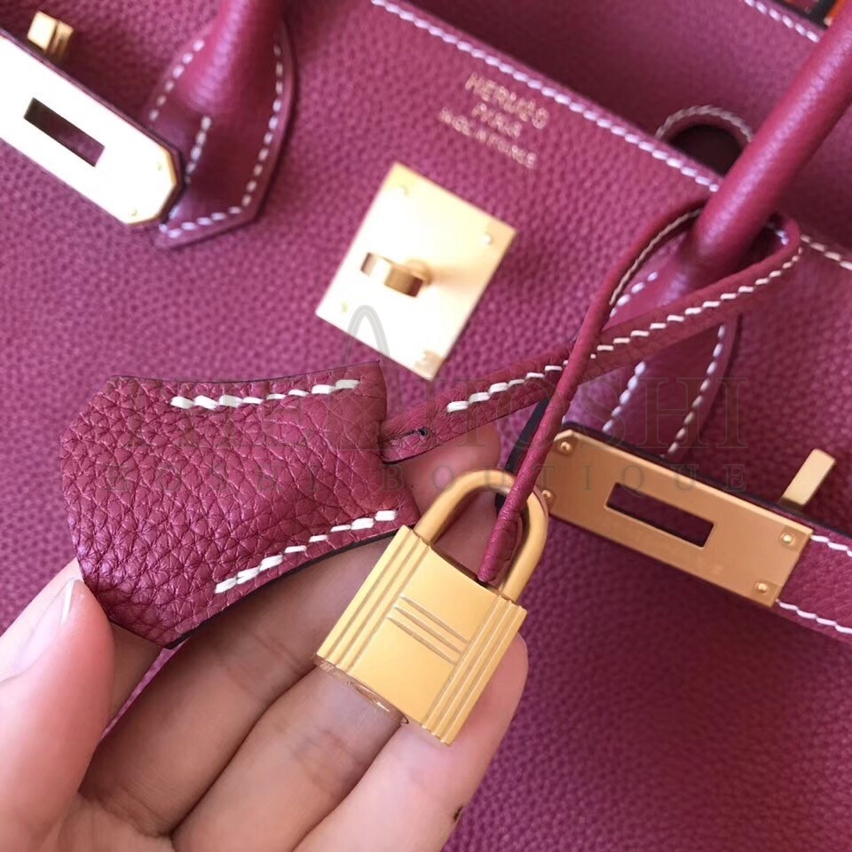 H**me5 Ruby Birkin 30cm Clemence Handmade Bag Master Quality