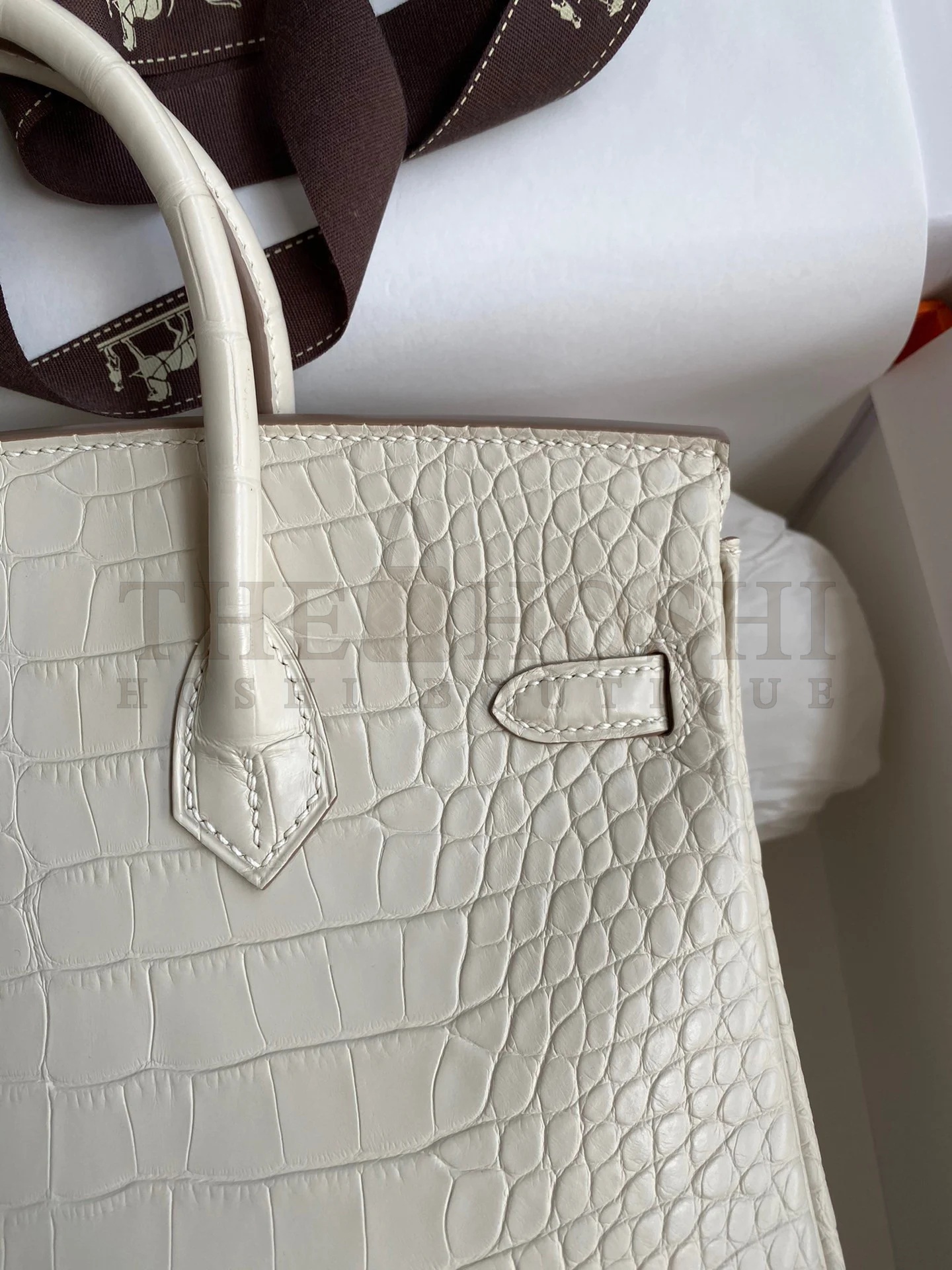 H**me5 Birkin 25 Retourne Handmade Bag In Beton Matte Alligator Leather Master Quality