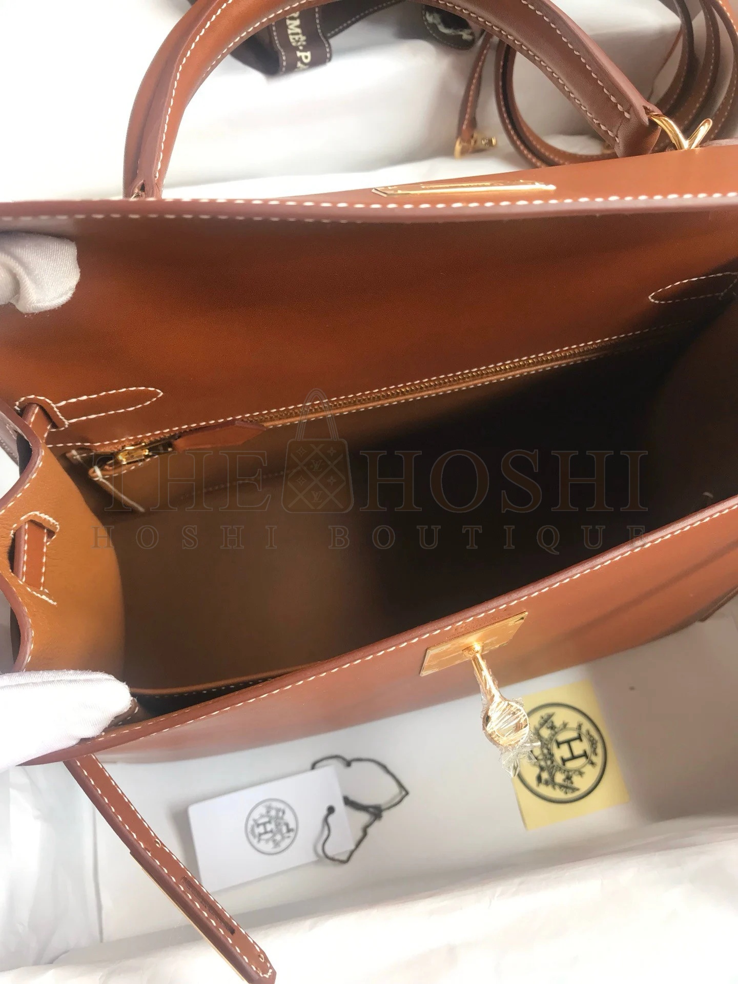 H**me5 Kelly Sellier 28 Handmade Bag In Gold Barenia Calfskin Master Quality