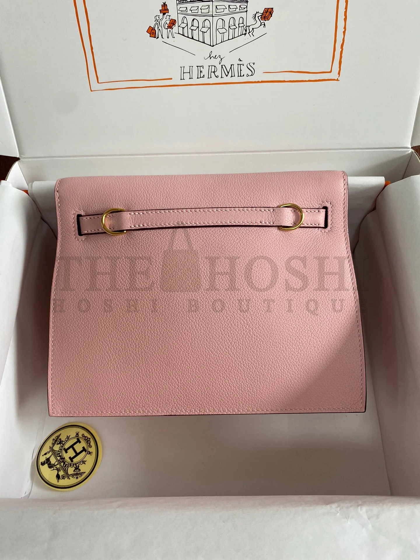H**me5 Kelly Danse II Handmade Bag In Rose Sakura Evercolor Calfskin Master Quality