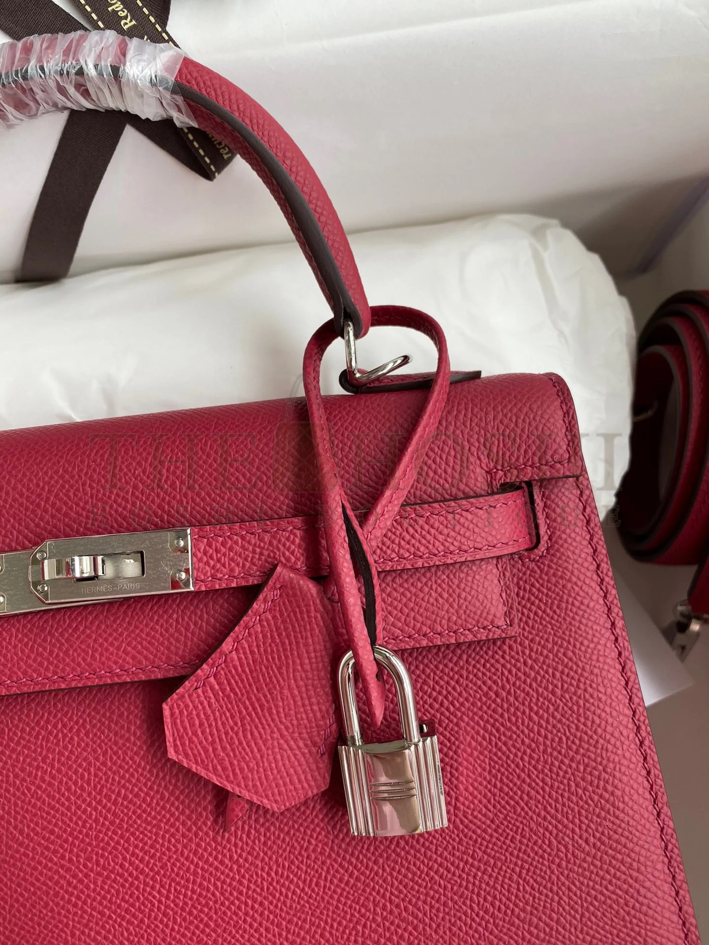 H**me5 Kelly Sellier 28 Handmade Bag In Ruby Epsom Calfskin Master Quality