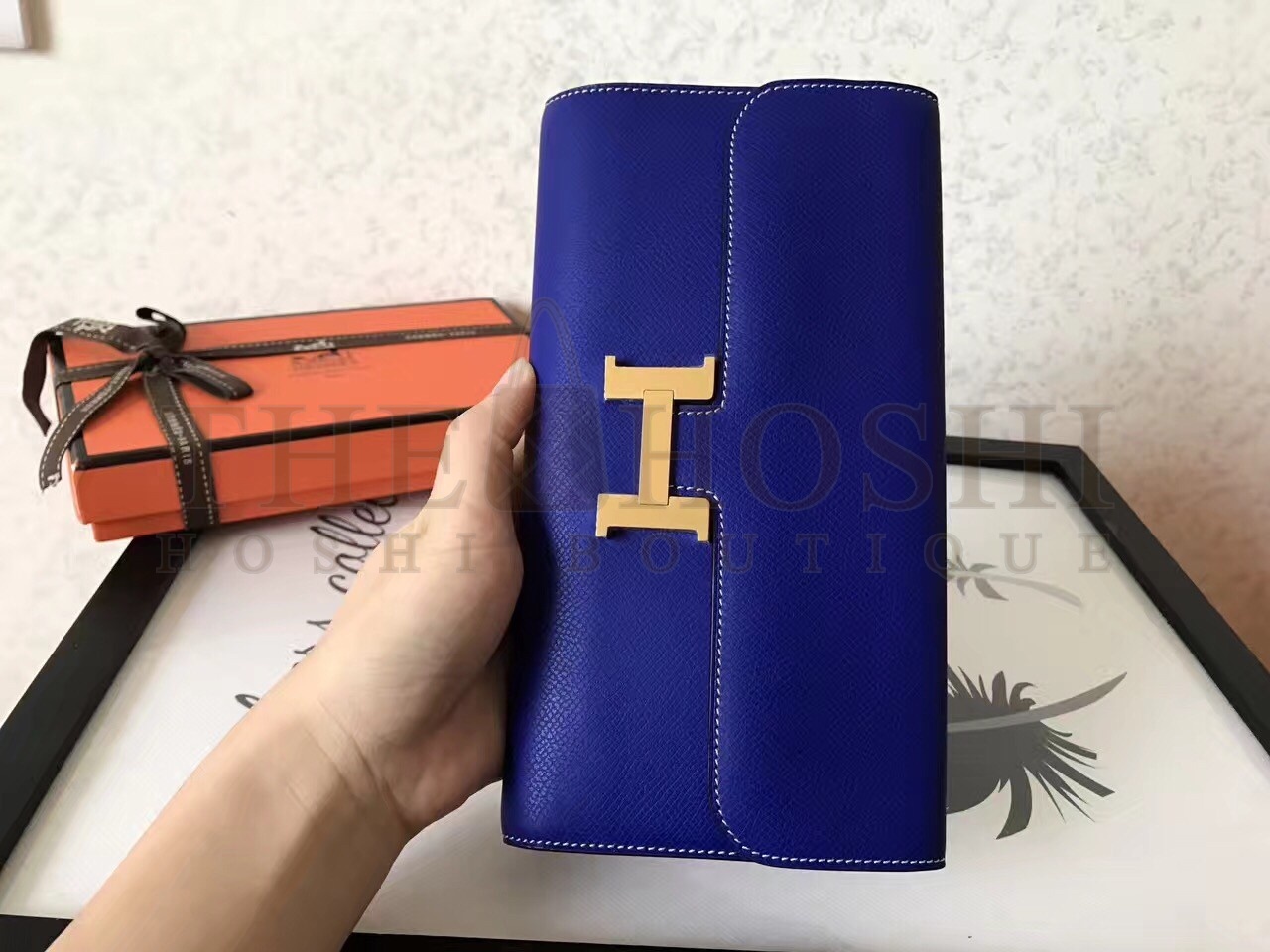 H**me5 Blue Electric Epsom Constance Long Wallet Master Quality