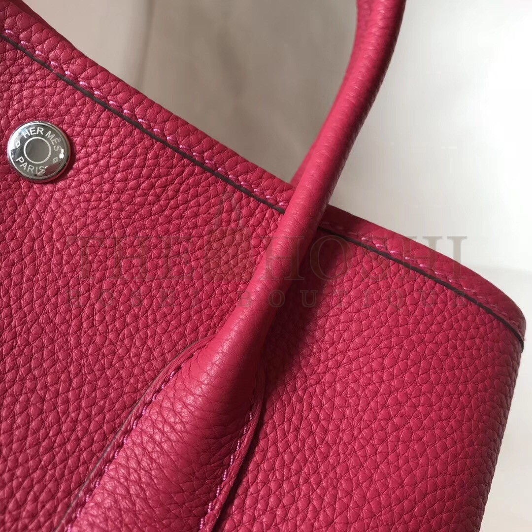 H**me5 Garden Party 36 Bag In Rose Tyrien Clemence Leather Master Quality