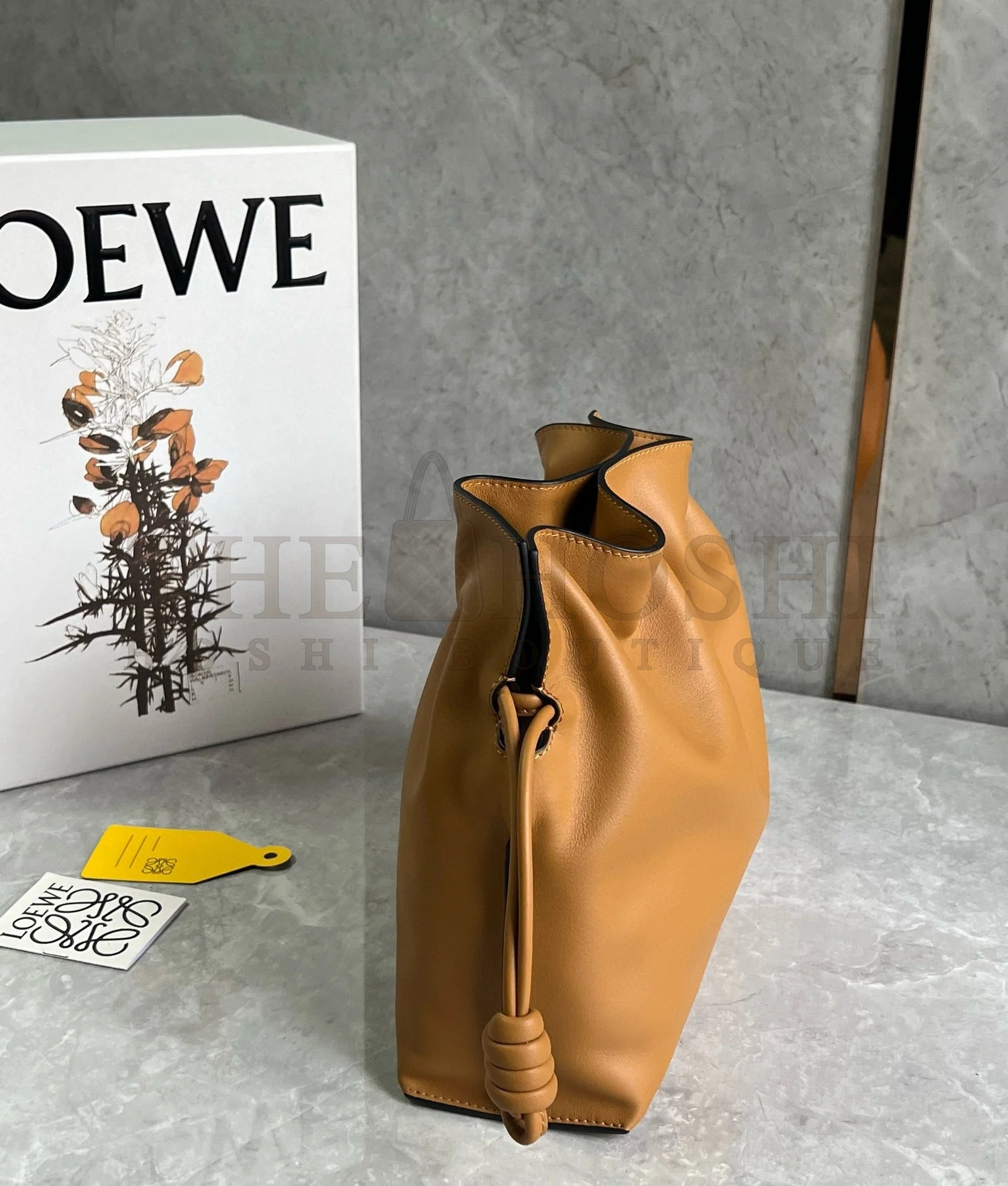 L0ew* Flamenco Clutch Bag in Warm Desert Nappa Calfskin Master Quality