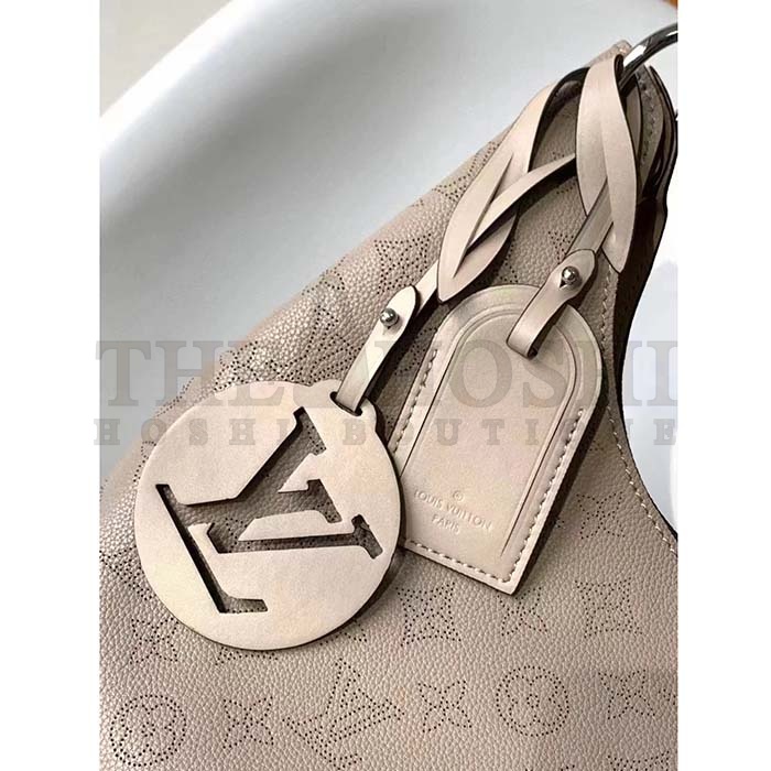 L0vis Vvtt0n LV Women Carmel Hobo Bag Gris Souris Gray Mahina Perforated Calfskin Leather Master Quality